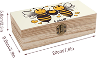 Boîte à miel en bois personnalisée, boîte cadeau vintage en bois pour miel avec couvercle à charnière, boîte cadeau en bois pour miel