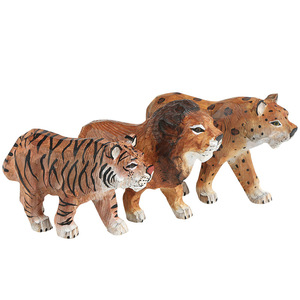 Sculture in Legno Dipinte a Mano di Tigre e Leone, Artigianato in Legno Art Déco, Miniature per Decorazione Casa, Ornamenti all'Ingrosso - Product Image 5