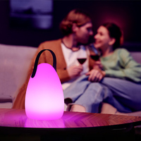 Lampe de table intelligente LED RGB 2000 mAh avec contrôle vocal via application WiFi, rechargeable, sphérique, avec minuterie, veilleuse, pour intérieur, extérieur et camping