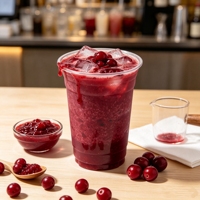 Lotlong Bulk Producent Hoog Fruitgehalte Verse Bes Rauwe Cranberry Puree Jam voor Commerciële Melkthee & Dessert Topping