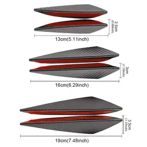 6pcs橡胶通用汽车鱼翅侧装饰贴纸扰流板保护器汽车保险杠条汽车贴纸