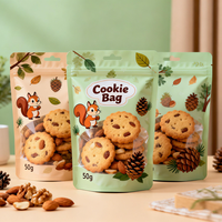 Sacs d'emballage personnalisés de qualité alimentaire, résistants à l'humidité et aux odeurs, pour snacks et biscuits, pochettes verticales avec fermeture éclair