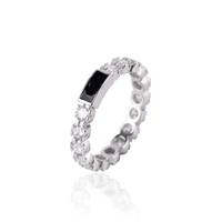 Groothandel sieraden moderne minimalistische 925 sterling zilveren ring met kubieke zirkonia voor jubilea, verjaardagen, Valentijnsdag cadeau