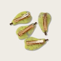 Accessoire de mode en acétate pour jeunes femmes, forme poire, texture coquillage irisée, pour soirée, emballage carton, vente en gros prise en charge