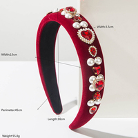 Serre-tête de luxe en velours baroque noué, orné de cristaux et strass exquis, accessoire capillaire glamour pour banquets