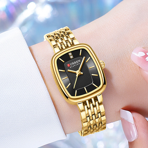 Curren 9093 Orologio da Polso Dorato Nuovo Modello per <span class=keywords><strong>Donna</strong></span> con Cinturino in Acciaio Inossidabile, Quadrante Quadrato, <span class=keywords><strong>Design</strong></span> Semplice, Impermeabile, Orologio Elegante - Product Image 6