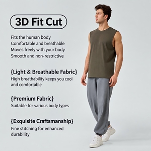 Herren Yoga Sport Tanktop mit breiten Trägern aus Modal, umweltfreundlich, schnelltrocknend, atmungsaktiv, locker geschnitten, ärmelloses Fitness-Oberteil - Product Image 5