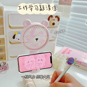 2024 nuevo almacenamiento de mano duradero ventilador en forma de dibujos animados portátil regalo al por mayor Mini ventilador de escritorio - Product Image 6