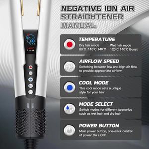 利曼二合一干湿吹风机和矫直机高速离子空气带发光二极管显示电源热卖风格 - Product Image 2