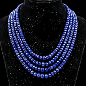Lapis-lazuli de qualité supérieure, facettes rondes, 7-10 mm, brin de 16 pouces - Product Image 1