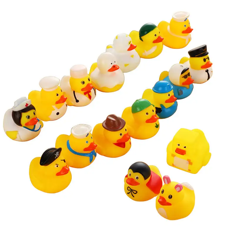 Juguete de baño flotante Enfermera Ocupación Squeaker 2 pulgadas Amarillo Ducky Surtido a granel Pato de goma para niños pequeños