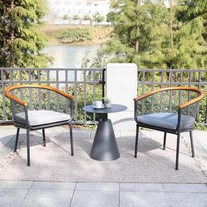 Conjunto de Muebles de Jardín de Madera de Teca de 3 Piezas, Estilo Escandinavo, para Exteriores, para Villa, Patio, Balcón, Hotel, Jardín - Product Image 4