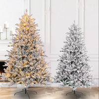 Sapin de Noël artificiel Yi Wu Factory de 1,20 m à 3 m, pré-éclairé, floqué PE+PVC, écologique, de haute qualité, avec lumières LED multicolores
