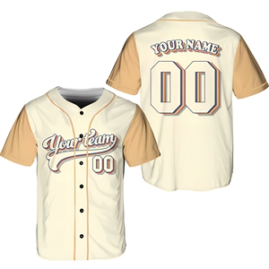 Camiseta de Béisbol Personalizada al por Mayor con MOQ Bajo, de Alta Calidad, Ecológica, Ligera y Transpirable, con Botones, para Ropa Urbana Estadounidense - Product Image 1