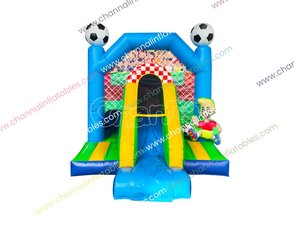 Castillo Hinchable Comercial de <span class=keywords><strong>Baloncesto</strong></span> con Tobogán y Zona de Salto - Product Image 1