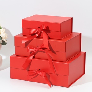 Jewelry Packaging <b>Gift</b> Custom <b>Magnetic</b> Folding Hard Rigid Flip <b>Boxes</b> Recyclable Luxury Custom Logo Paper <b>Gift</b> Box With Ribbon - Product Image 5