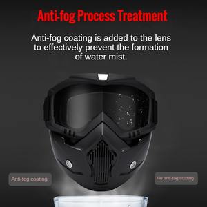 Masque de cyclisme tactique de protection intégrale du visage personnalisé Masque de moto Masque de lunettes d'équitation avec bouclier détachable - Product Image 4