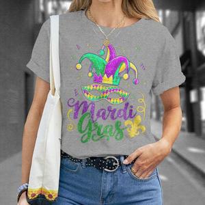 Vendita calda da donna Mardi Gras abbigliamento nero con <span class=keywords><strong>paillettes</strong></span> girocollo T-Shirt a sublimazione personalizzata per donna - Product Image 3