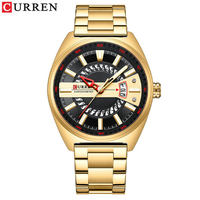 Reloj Deportivo de Cuarzo para Hombre, Estilo Cronómetro, Esfera con Detalles de Engranajes, Visualización de Fecha, Correa de Acero Inoxidable, Resistente al Agua, Reloj de Pulsera Moderno