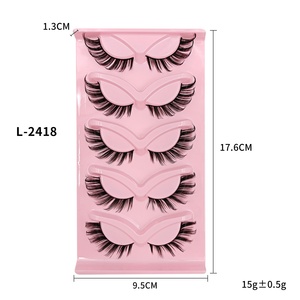ขนตาปลอมแบบแมว 5 คู่ ขายดี ขนตาปลอมแบบเส้น ให้ลุคหนาและโดดเด่น - Product Image 5