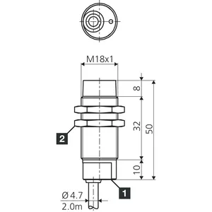 Capteur de proximité inductif à double et triple distance de commutation DCB18MN12PS-3 - Product Image 2
