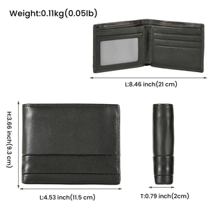 Portefeuille court pour <span class=keywords><strong>homme</strong></span> en cuir véritable DUJIANG, grande capacité, multi-emplacements pour cartes, modèle 2181 - Product Image 3
