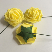 22 couleurs 8cm grande fleur en mousse avec tige cadeaux de la Saint-Valentin décorations de mariage artificielle PE Rose