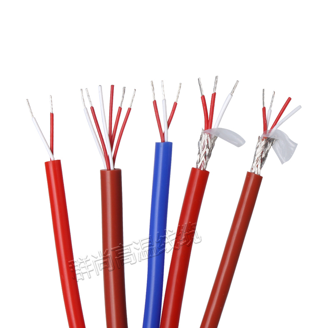 PT100 RTD Sensor Wire Silicone High Temperature Resistance 3/4/6 Core Platinum Resistance Temperature Measuring Cable