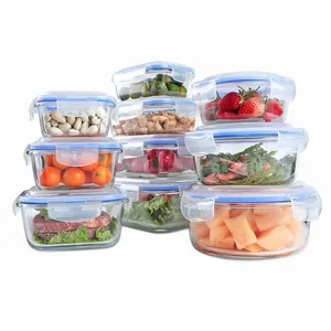 전문 컨테이너 식사 준비 전자 레인지 안전 18 조각 유리 식품 저장 용기 상자 세트 좋은 가격