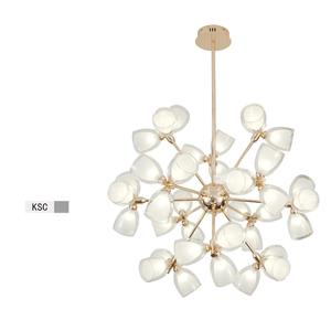 Lámpara Colgante Molecular Moderna con Diseño de Estrella, Cromada, con Doble Pantalla de Cristal Transparente, para Sala de Estar, Comedor, Sala de Recreación - Product Image 5