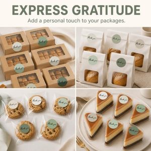 Pegatinas Redondas Personalizadas, Pegatinas de Agradecimiento para Sellado, Pegatinas Decorativas para Empaques de Alimentos y Bebidas - Product Image 6