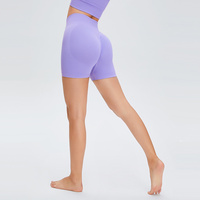 SHINBENE - Shorts Deportivos de 4 Pulgadas sin Costuras para Mujer, Shorts para Levantar Glúteos, Shorts de Nailon para Gimnasio y Fitness