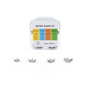 100 pièces/boîte Kit de bandes de matrice en métal <span class=keywords><strong>dentaire</strong></span> 3.5-6.5mm bandes de matrice en acier inoxydable Autoclavablel outils de restauration des dents pour Ortho - Product Image 4