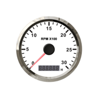 Tachometer Digital Universal VIT TR85N Baru 85mm Warna Hitam/Putih Tahan Air IP67 8~80V DC Pengukur Jam untuk Kapal Laut Truk