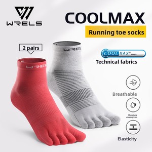 Chaussettes à cinq <span class=keywords><strong>doigts</strong></span> WRELS, faible MOQ, Coolmax, respirantes, confortables, prêtes à être expédiées, accessoires de course professionnels - Product Image 1