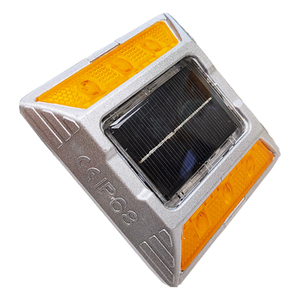 Marcador de carretera de seguridad de alto tráfico con energía solar LED de aluminio <span class=keywords><strong>Reflector</strong></span> blanco para Advertencia de tráfico de calles de carreteras - Product Image 3