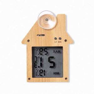 Medidor Digital de Temperatura y Humedad para Interiores con Pantalla LCD y Logotipo Personalizado, Decoración para el Hogar, Material de Bambú y Madera, Regalo para Oficina - Product Image 4