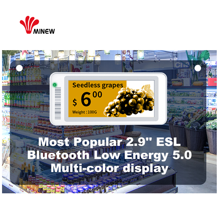 2.9 pouces prix balise ble 5.0 e-ink d'affichage eink l'écran esl dispositif