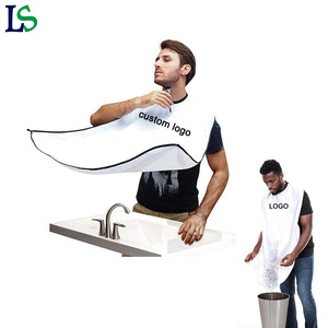 <span class=keywords><strong>Cape</strong></span> <span class=keywords><strong>de</strong></span> rasage pour hommes avec logo personnalisé, blanche, avec ventouse miroir, imperméable, antistatique, pour le soin <span class=keywords><strong>de</strong></span> la barbe, pour les cadeaux - Product Image 1