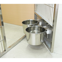 Cage pour chien en acier inoxydable avec porte en verre, couleur personnalisée, panneau latéral et dimensions sur mesure, cages et maisons pour animaux de compagnie