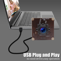 2MP Global Shutter 1080P 90FPS Módulo de cámara USB gran angular con lente ojo de pez de 180 grados Controlador libre UVC para disparos de alta velocidad