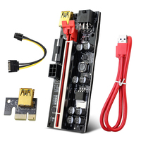 Adaptateur PCI Express Ver 010s Plus, avec Extension 1X à 16X, 6 broches vers SATA, LED, Gpu
