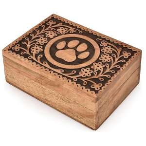 Guci Kayu Buatan Tangan dengan Logo Pola Kustom - Guci Hewan Peliharaan Premium untuk Abu, Kenang-kenangan Hewan Peliharaan untuk Anjing & Kucing - Product Image 5
