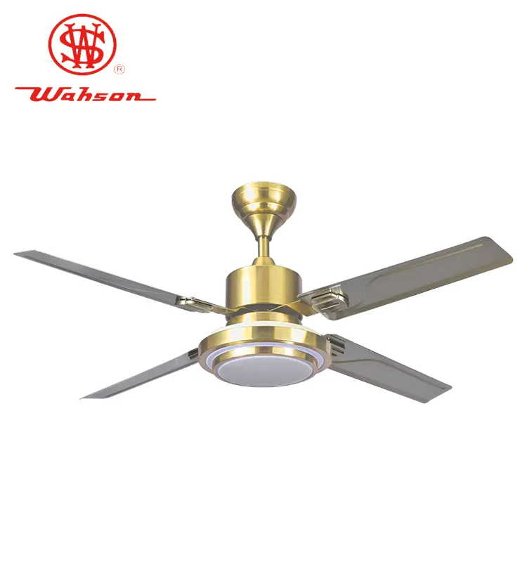 Fan And Light Decorative Wholesale 3 Iron Steel Blades 52 Inch LED Remote Control Ceiling Fan Light S52-306 For Fast Air Cooling Refreshing