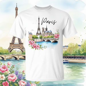 T-shirt souvenir aquarelle Paris, design Tour Eiffel France - Product Image 3