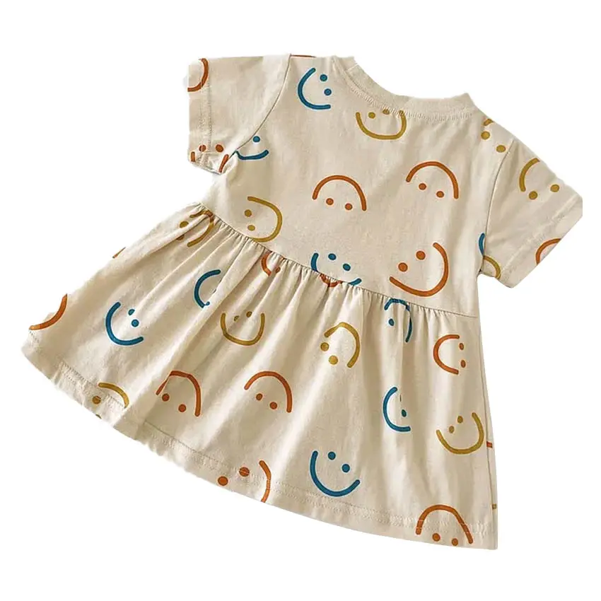 Benutzer definierte Baby kleidung Kostüm weich Baumwolle benutzer definierte Druck Baby Mädchen Geschenk Kleid für den Sommer