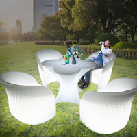 Table et chaises de bar illuminées et étanches pour soirées en plein air et supermarchés, ensembles de meubles pour la maison