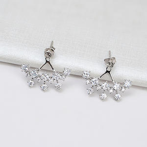 Accesorios de Joyería DIY de Plata S925, Triángulo Pequeño Simplificado, Base para Pendientes, Bandeja Vacía para Perlas de 5-7 mm, Semiterminado, 1123-3mm 6mm - Product Image 2