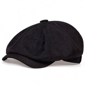 Wholesale Vintage <b>Flat</b> <b>Cap</b> Hat 8 Panel Newsboy <b>Cap</b> Summer Breathable Linen Newsboy <b>Cap</b> <b>Men</b> - Product Image 6