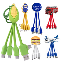 Câble de charge 3 en 1 personnalisé avec logo, souvenir de voyage, câble USB 4 en 1, porte-clés tendance, câble de charge USB Type C
